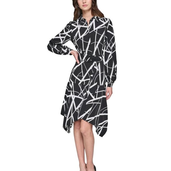 Karl Lagerfeld Black and White Asymmetrical Dress - Picture 3 of 7